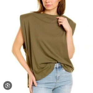 Good American Strong Shoulder Pad Tank Top Tee
